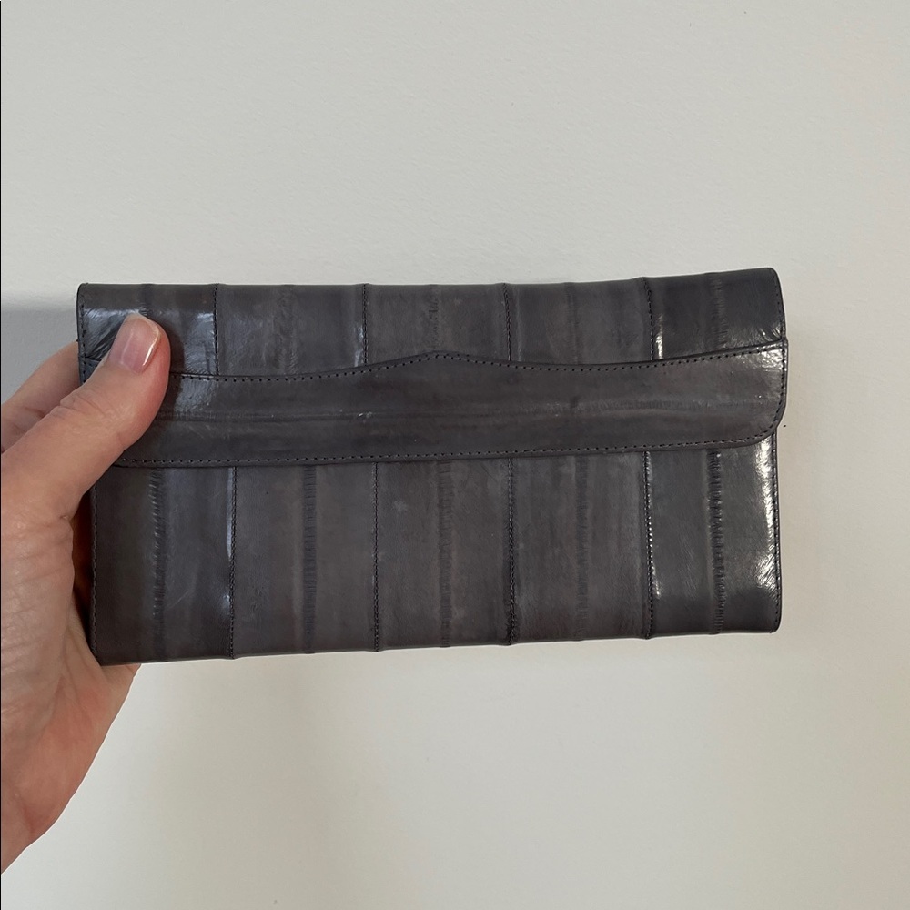 VINTAGE Eelegance Grey Eel Skin Wallet Never Used 80's Classic Timeless Chic